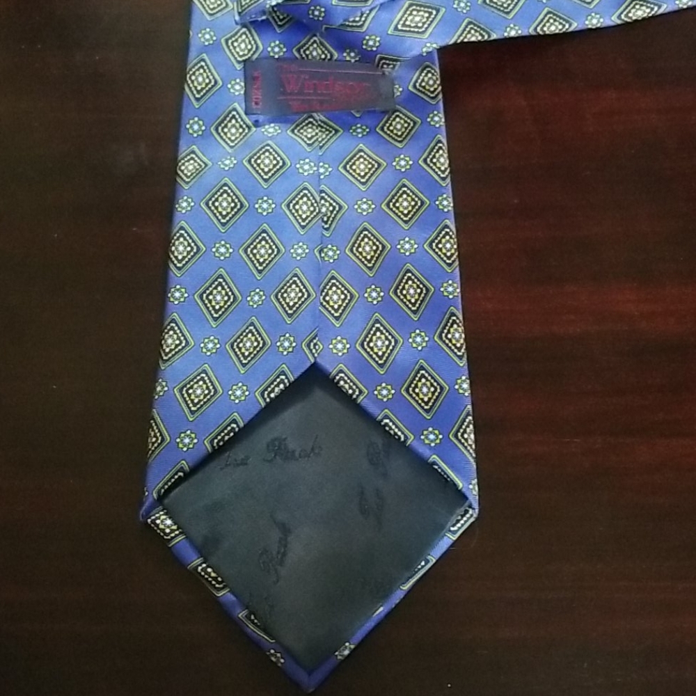 Blue silk tie - Picture 3 of 4